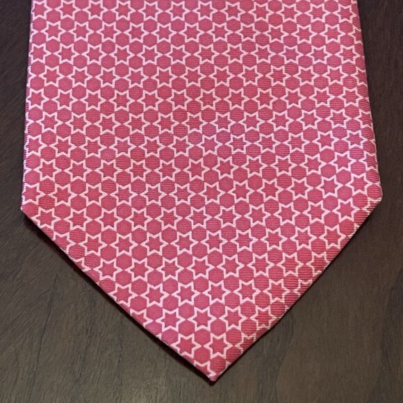 Chris & Cris Other - Enprotech Chris & Cris Pink 100% Silk Men’s Neck Tie Star Print
